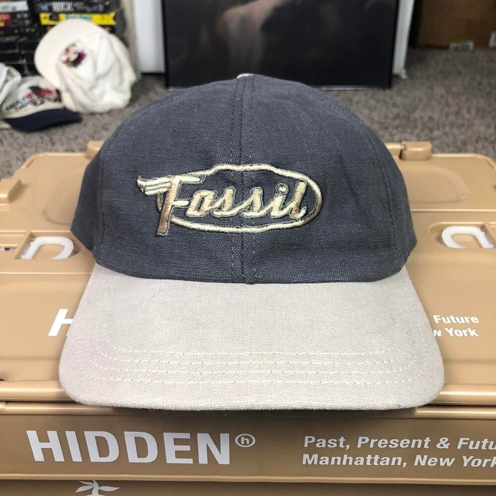 Vintage 1990s Fossil Logo Snapback Hat